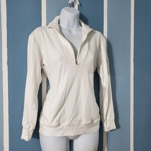 Coldwater Creek Cream Women's Zip-Up Sweatshirt